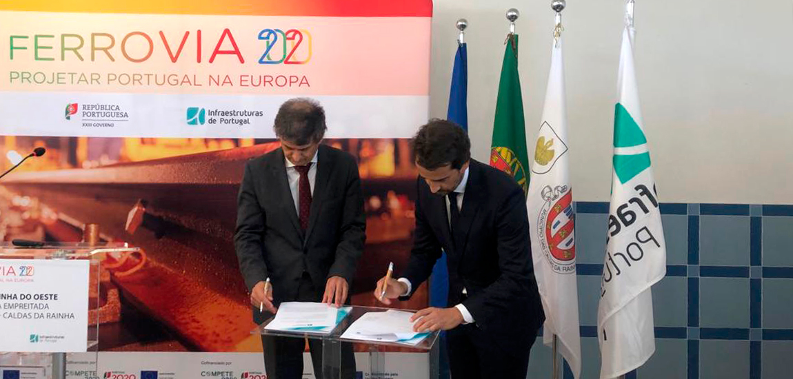 Cerimónia de assinatura do auto de consignação da empreitada de modernização do troço entre Torres Vedras e Caldas da Rainha, na Linha do Oeste