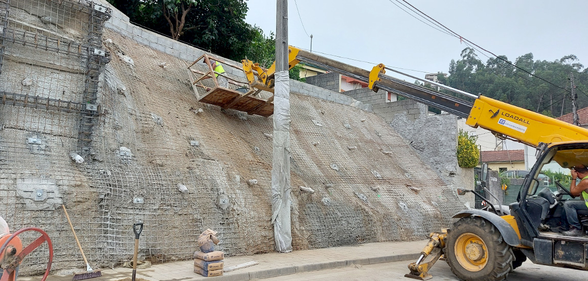 Conclusão da Empreitada de Estabilização e Reforço de Muro de Suporte em Gondomar.