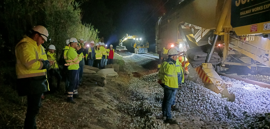 Alunos da 1ª Pós-Graduação em Engenharia Ferroviária do ISEL visitam trabalhos de modernização da Linha de Sines