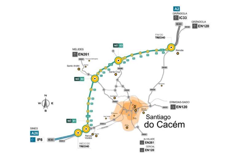 Infografia da obra da duplicação do IP8 (A26)